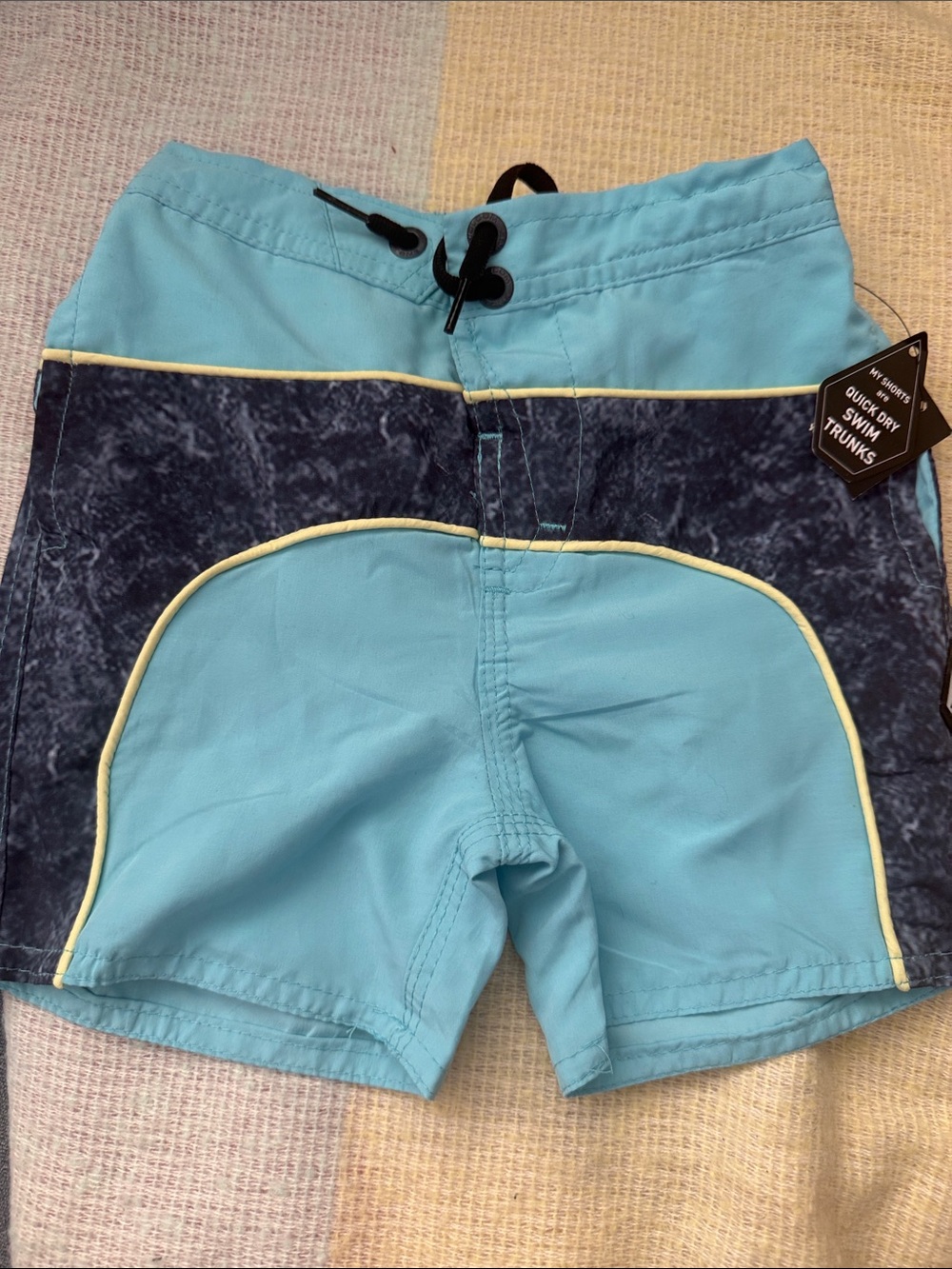 Volcom Boys Light Blue and Navy Swim Trunks